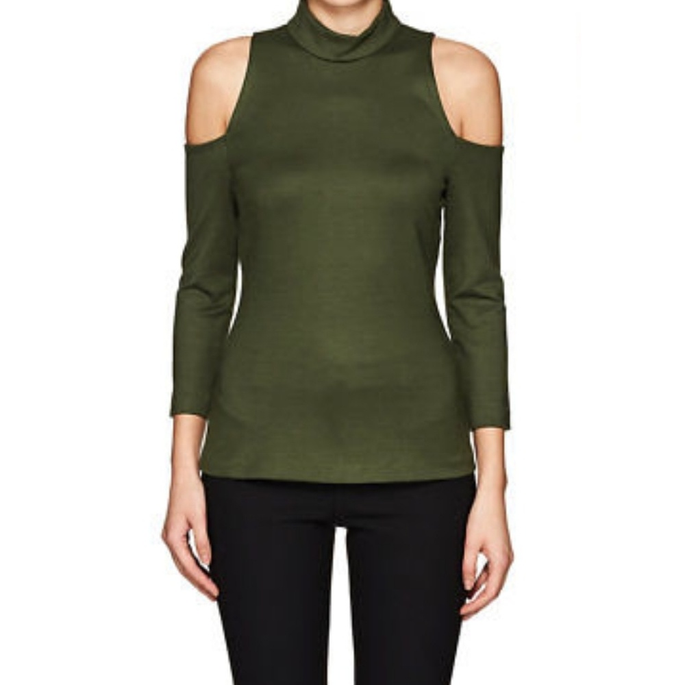 Nwot L'agence cold shoulder olive green top